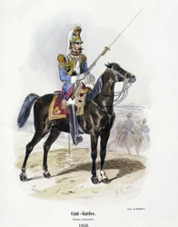 衛兵：1856年の衛兵衣装-A.バルビエの「軍隊の歴史」に掲載。