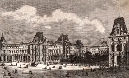 パリ ルーブル美術館 - V.A.マルト・ブラウンの「La France illustree: Geography, History, Administration Statistique」に掲載された彫刻。1884