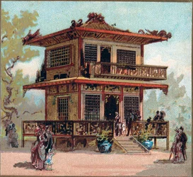 パリ。 1889年の万国博覧会：日本館。