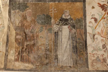 教区教会（Església de la Mare de Déu de Solers）。内部。身廊。壁画。詳細。16世紀（？）