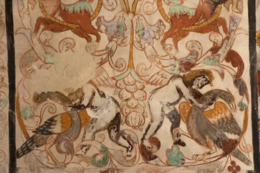 教区教会（Església de la Mare de Déu de Solers）。内部。身廊。壁画。詳細。16世紀（？