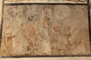 教区教会（Església de la Mare de Déu de Solers）。内部。身廊。壁画。詳細。16世紀（？