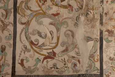 教区教会（Església de la Mare de Déu de Solers）。内部。身廊。壁画。詳細。16世紀（？