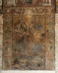教区教会（Església de la Mare de Déu de Solers）。内部。身廊。壁画。詳細。16世紀（？