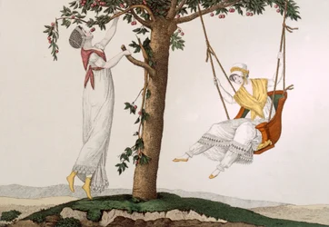 モンモランシーのパリの女性、ルボンジャンルのプレート41、c.1810