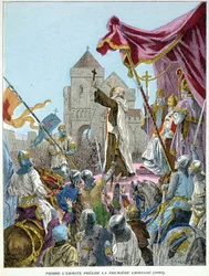 1095年、第1回十字軍を説く隠者ペテロ