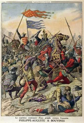 Philippe-Auguste（1165-1223）at Bouvines、1914年7月27日、Le Petit Journalからのイラスト