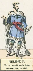 フィリップ1世、第39代王、1060年に即位、1108年に死去（カラー図版