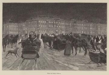 冬の宮殿広場（彫刻