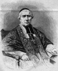 パリの大司教フランソワ・ニコラ・マドレーヌ・モルロー（1795-1862）の肖像。1863年1月3日付の "Le Monde Illustre "299号に掲載された図版。