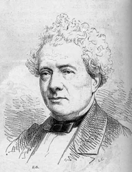 フランスのコメディアン、ジョセフ・サムソン（1793-1871）の肖像。1863年4月4日付の "Le Monde Illustre "312号に掲載された図版。