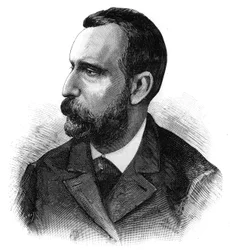 スペインの細菌学者で、コレラのワクチンを発見したハイメ・フェラン・イ・クルア博士（1852-1919）の肖像。Le Monde Illustre "に掲載された版画。