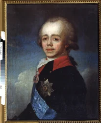 パベル・ペトロヴィッチ大公 (1754-1801) の肖像 (パベル・ペトロヴィッチ大公の肖像)。 Jean Louis Voille（1744年～1803年以降）の絵画。 キャンバスに油彩、73.5 x 59.5 cm、18 世紀後半。 フランスの芸術、古典主義。 トリニ国立野外博物館