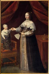 アンヌ・ドートリッシュ（1601-1666）の足の肖像、ルイ14世の子を持つフランス王妃 17世紀のフランス派の絵画。シャンボール城博物館