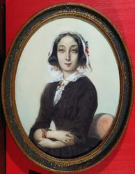 ジョージサンドの肖像画のミニチュア（1804-76）c.1840