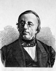 スイスの物理学者A.de la Rive (1801 - 1873)のポートレート - "Album de la Science; illustrious scientists; Great discoveries" 1896年に掲載。