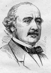 フランスの政治家、外交官、歴史家、エッセイスト、学者であるAlbert de Broglie (1821-1901)の肖像。1874年3月14日付「Le Monde Illustré」883号に掲載されたエングレーヴィング。