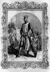 アルフレッド・ル・グラン(846-899)の肖像。モーリス・ラシャトレ著『Histoire des papes-king-queens-et-empereurs a travers les centuries』に掲載されている図版