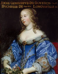 ロングヴィル公爵夫人アンヌ・ジュヌヴィエーヴ・ド・ブルボン・コンデ（Anne-Genevieve de Bourbon-Conde）の肖像（1619-1679） フランス派の絵画