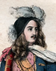 フランスの海軍司令官であるトゥールヴィル（1642-1701）（アドミラルトゥールヴィル）の伯爵、アンヒラリオンデコスタンタン（コタンタン）の肖像。