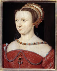 1549年のギーズとヌムール公爵夫人アンヌ・デステ・フェララの肖像 フランス派の絵画