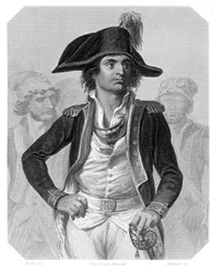 フランスの政治家、アントワーヌ・ジョセフ・サンテール（1752-1809）の肖像。ラマルティーヌの「ジロンダンの歴史」にて