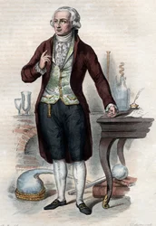 フランスの化学者、アントワーヌ・ローラン・ド・ラヴォワジエ（1743-1794）の肖像。