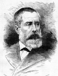 フランスの作曲家であり、パリ・オペラ座のディレクターであったAuguste Emmanuel Vaucorbeil（1821-1884）の肖像。1879年7月26日付「Le Monde Illustré」1165号に掲載されたエングレーヴィング。