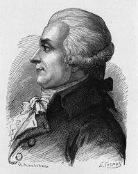 フランスの政治家、化学者、革命家であるルイ・ベルナール・ギュイトン・モルボー男爵（Louis Bernard Guyton de Morveau）（Guiton）（1737-1816）の肖像画-「科学のアルバム；輝かしい学者たち；Grandes disouvertes」1896年に掲載。