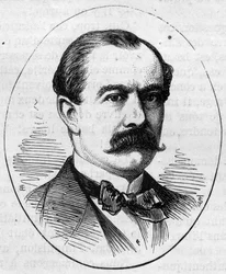 フランスの画家、カミーユ・ベルニエ（1823-1902）の肖像。1874年5月2日付「Le Monde Illustré」890号に掲載されたエングレーヴィング。