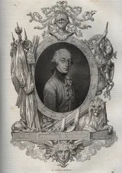 チャールズ・ルイ・オブ・オーストリア・テッシェン（Charles-Louis of Austria Teschen）（1771年～1847年）の肖像（Erzherzog Karl von Osterreich） オーストリア大公、テッシェン公 - テッシェン公チャールズ大公 - モーリス・ラ・シャレスト著「新国民百科事典」より