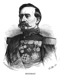 フランス人将校、シャルル・ドゥニ・ブルバキ（1816-1897）の肖像。"Les Illustrations De L