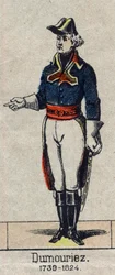 1792年の北方軍総司令官、シャルル・フランソワ・デュムリエス（1739-1823）の肖像」19世紀末のエピナルのイメージ。