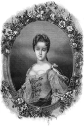 教皇インノセント10世の側近であったヴィテルボのドナ・オリンピア・マイダルキーニ（1594-1657）の肖像。モーリス・ラシャトレ著「教皇の歴史（...）世紀を超えた王妃と皇帝の犯罪」に掲載されている図版。