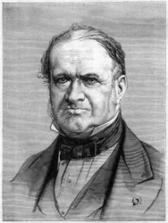 フランスの地質学者、エリー・ド・ボーモン（1798-1874）の肖像。10月3日付「Le Monde Illustré」912号に掲載されたエングレーヴィング。