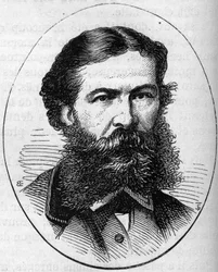 フランスの画家、アーネスト・アントワーヌ・オーギュスト・ヘベール（1817-1908）の肖像。1874年5月2日付「Le Monde Illustré」890号に掲載されたエングレーヴィング。