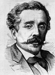 フランスのジャーナリスト・作家であるアーネスト・ラカン（1829-1879）の肖像。2月8日付「Le Monde Illustré」1141号に掲載された図版