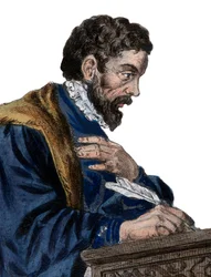 フランスの劇作家、詩人、エティエンヌジョデル（1532-1573）の肖像。