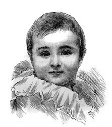 フェルディナン・フランソワ・フィリップ・マリー・ローラン・ドルレアン（通称：モンペンシエ公）（1884-1924）の肖像。1886年6月26日付「Le Monde Illustré」に掲載されたエングレーヴィング。
