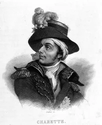 フランソワ・アタナセ(Francois-Athanase) De Charette de la Contrie (1763 - 1796)の肖像-ティエールの「フランス革命」に掲載。19世紀
