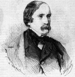 1860年6月14日にサヴォワをフランスに併合した際の皇室委員であったフランス人上院議員レイティの肖像。6月30日付「Le Monde Illustré」168号に掲載された図版