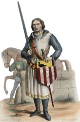 フランスの巡査、ゴーシェVドゥシャスティヨン（c.1249-1329）の肖像。
