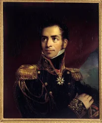バロン・グルゴー将軍（1783-1852）の肖像 無名の絵画。19世紀イル・デ・エイクス、ナポレオン博物館