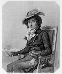 フランスの政治家、ジョルジュ・クーソン（1755-1794）の肖像。ラマルティーヌの「ジロンダンの歴史」にて
