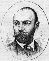 フランスの画家、ギュスターヴ・ロドルフ・クラランス・ブーランジェ（1824-1888）の肖像。1874年5月2日付「Le Monde Illustré」890号に掲載されたエングレーヴィング。