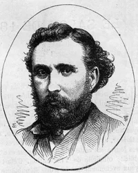 フランスの彫刻家、アンリ・シャプ（1833-1891）の肖像。1874年5月2日付「Le Monde Illustré」890号に掲載されたエングレーヴィング。