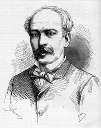 ポルトガルの探検家、ヘルメネジルド・カペロ（1841-1917）の肖像。The Illustrous World」に掲載された版画