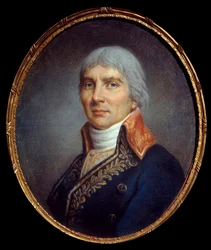 ジャック・フランソワ・コキーユ・ディ・デュゴミエ（1738-1794）の肖像。フランス派の匿名絵画