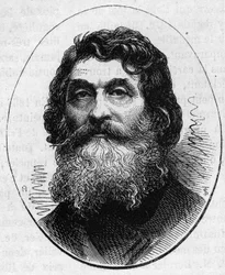 フランスの彫刻家、ジャン・バティスト・ポール・カベ（1815-1876）の肖像。1874年5月2日付「Le Monde Illustré」890号に掲載されたエングレーヴィング。