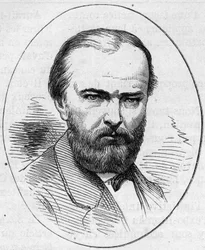 フランスの画家、ジャン・ジャック・ヘネール（1829-1905）の肖像。1874年5月2日付「Le Monde Illustré」890号に掲載されたエングレーヴィング。